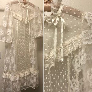 Vintage bohemian lace dress festival wear